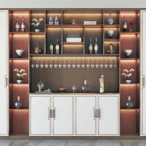 新中式酒柜3D模型下载